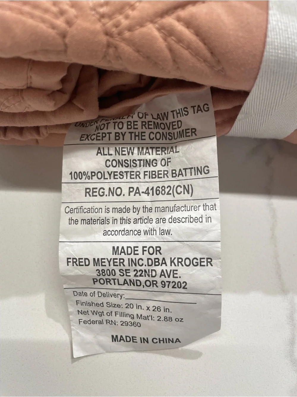 Home Bedding Embroidered Shams Bundle - Dusty Rose and Light Gray, 20” x 26”
